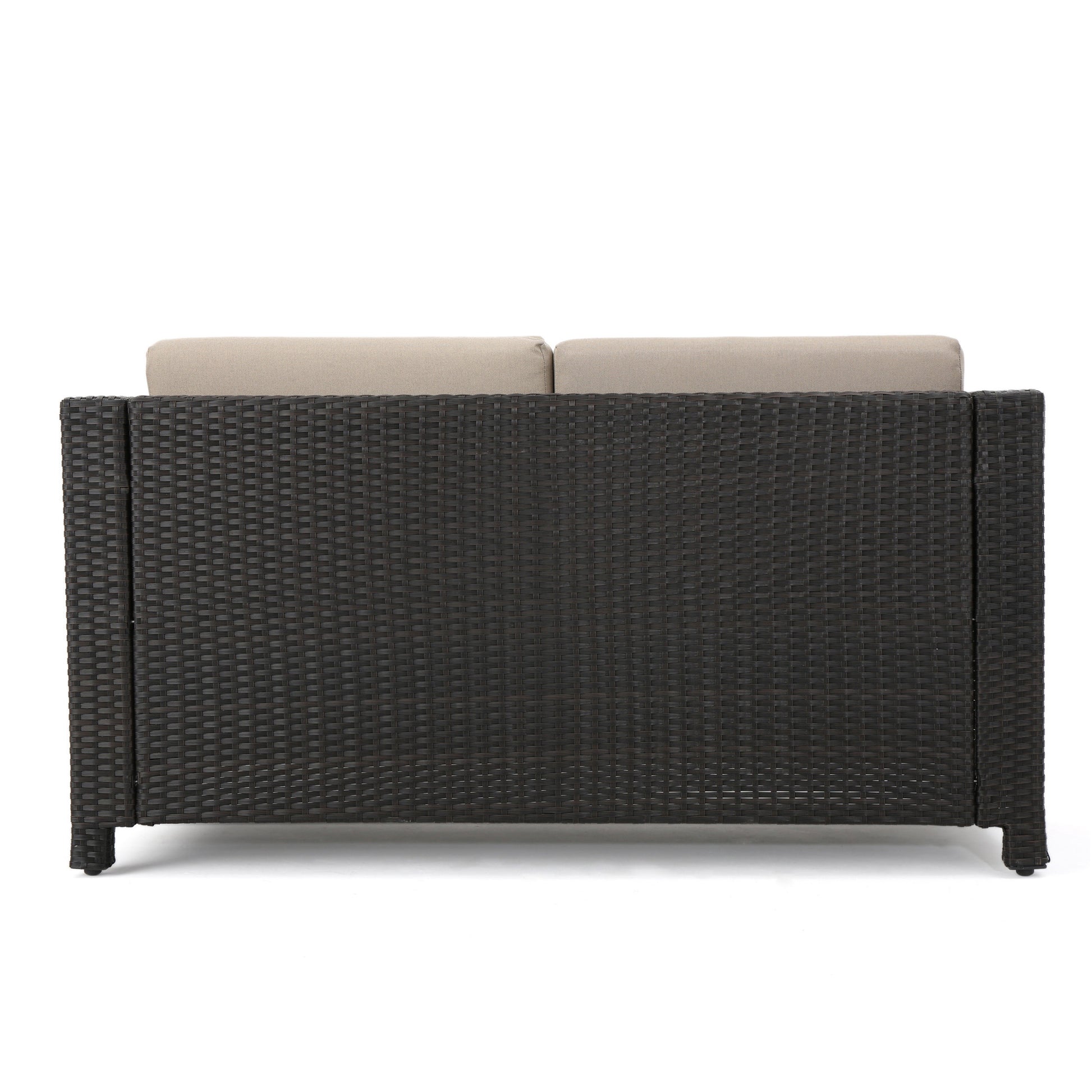 Puerta 4Pc Set Dark Brown Rattan Fabric