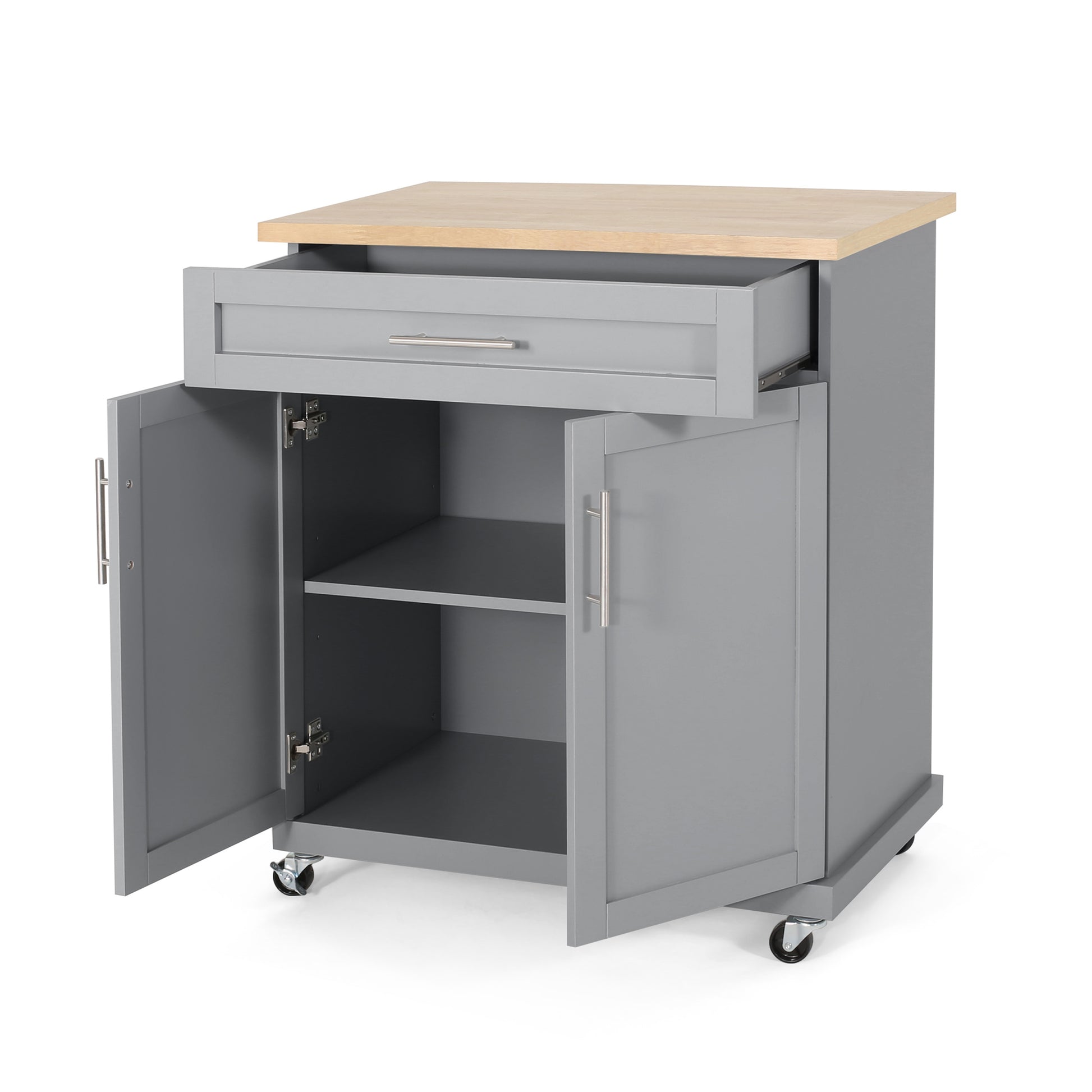 Kitchen Cart Grey Wood