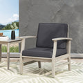 Perla Club Chair, Light Grey Dark Gray Acacia Wood