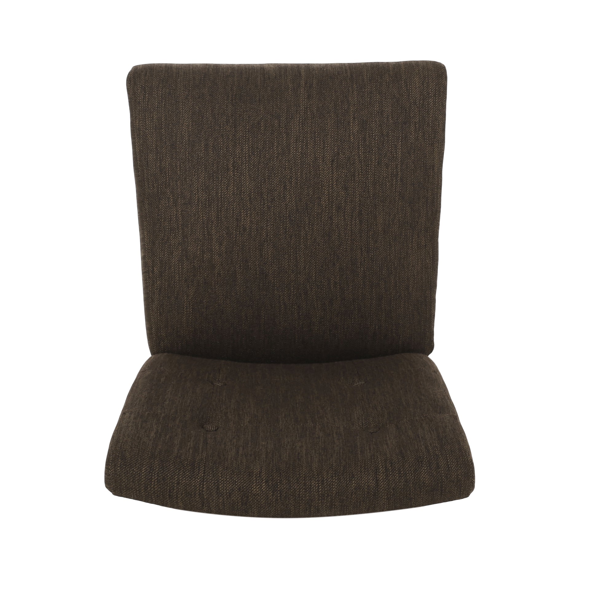 Contemporary Fabric Button Tufted 26 Inch Counter Stools, Set Of 2, Brown Brown Fabric