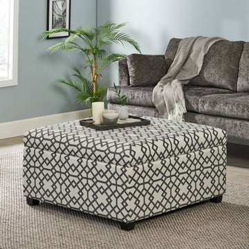 Richmond Storage Ottoman Grey Fabric