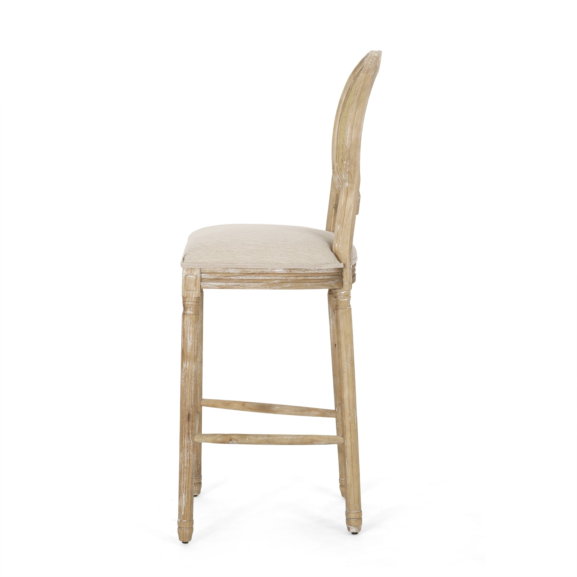 Barstool Mp2 Set Of 2 Beige Natural Rattan Fabric