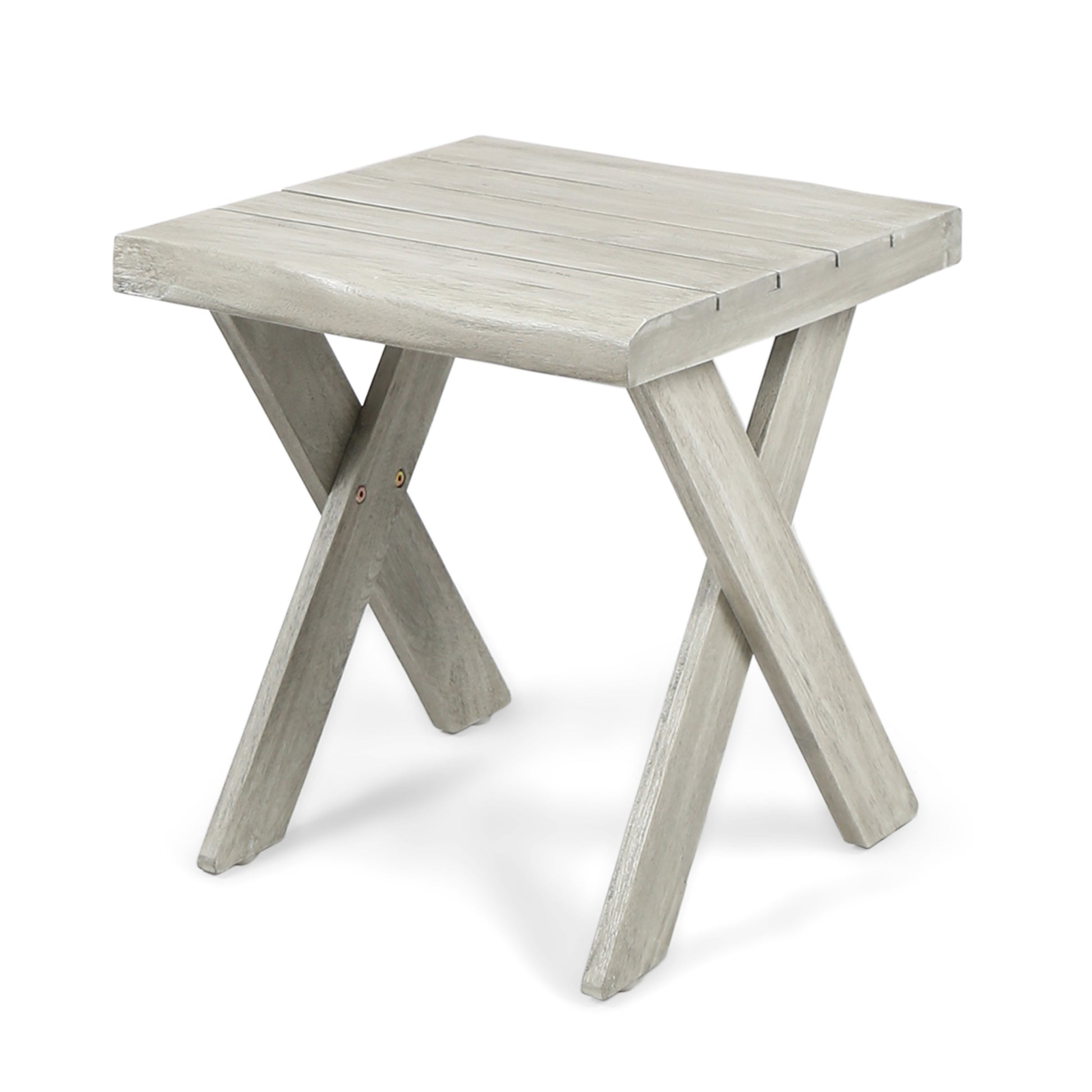Side Table Light Grey Wood