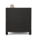 Puerta 4Pc Set Dark Brown Rattan Fabric