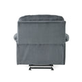 Luxurious Manual Recliner Chair In Silver With Skin Friendly Fabric And Dual Cup Holders Silver Fabric