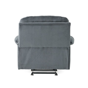 Luxurious Manual Recliner Chair In Silver With Skin Friendly Fabric And Dual Cup Holders Silver Fabric