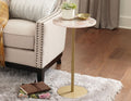 Rosie Rose Quartz Top Chairside Table Beige Beige Iron