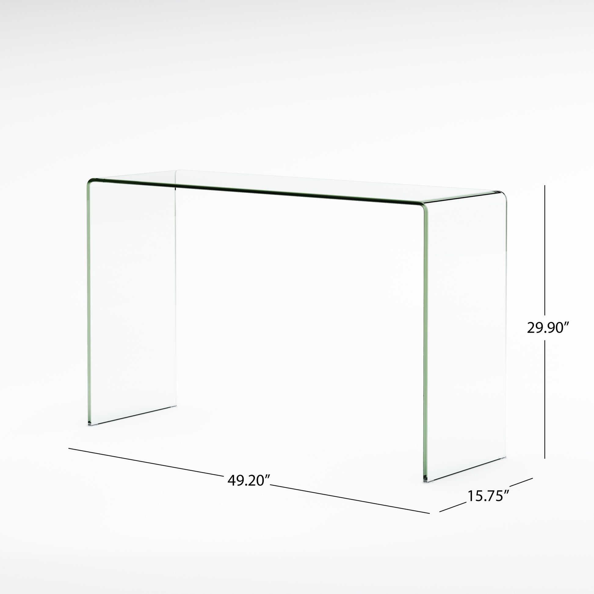 Console Table 12Mm Tempered Bent Glass Clear Glass