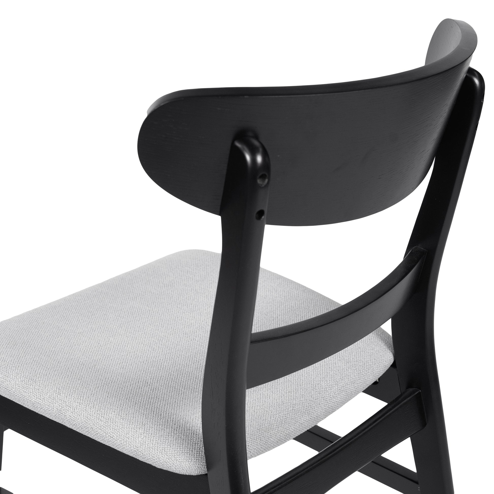 Dining Chair Set Of 2 Light Grey Fabric