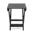 Outdoor Folding Wooden Side Table, Dark Gray, 15