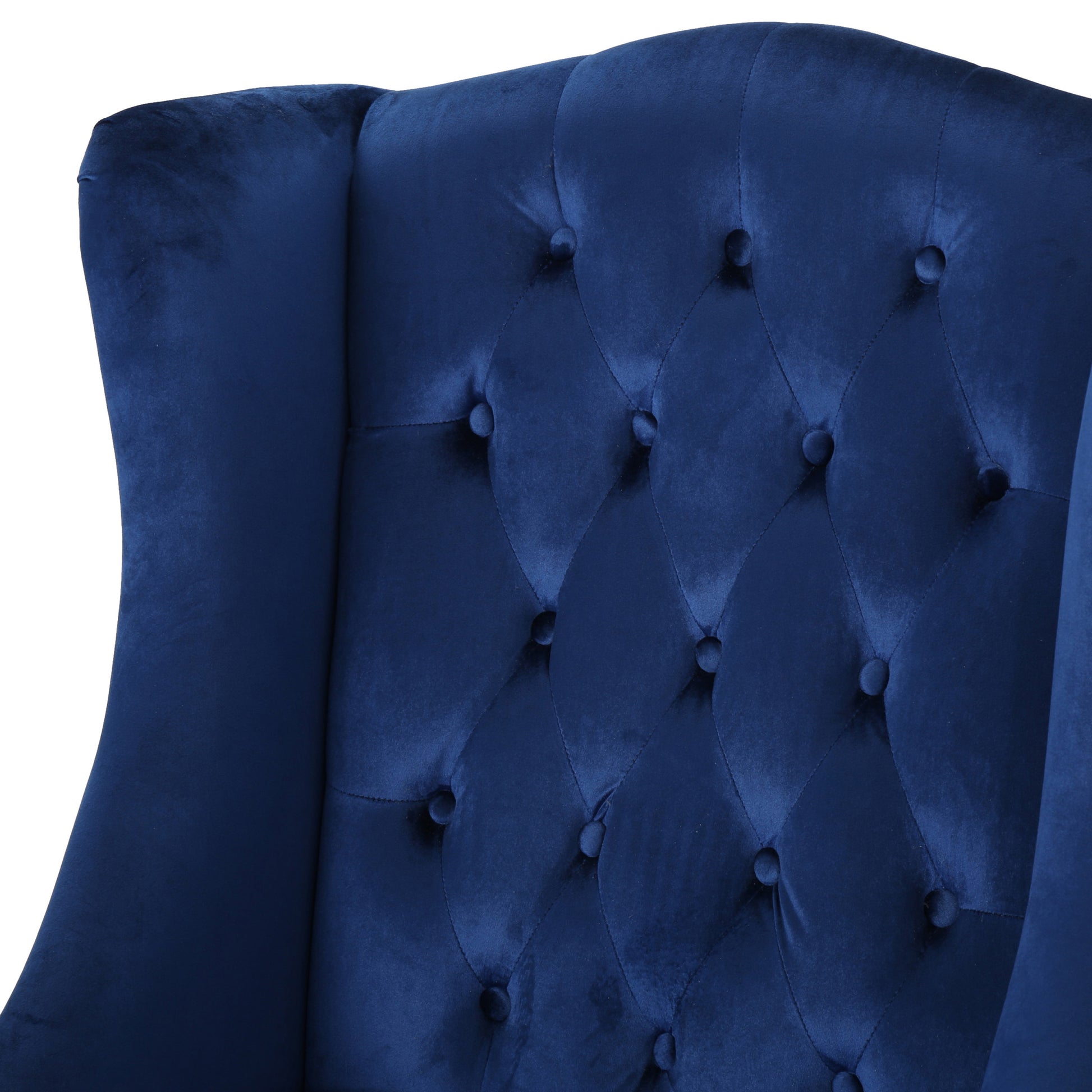 Upholstered Side Chair Navy Blue Velvet