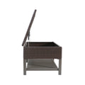 Regent Storage Bench With Metal Rack Brown Multi Rattan