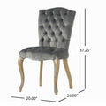 Dining Chair Mp2 Set Of 2 Charcoal Velvet