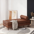 Chaise Lounge Light Brown Pu