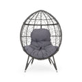 Gianni Teardrop Chair Gray Pe Rattan Iron Waterproof Fabric