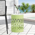 Metal End Table Large Green Iron