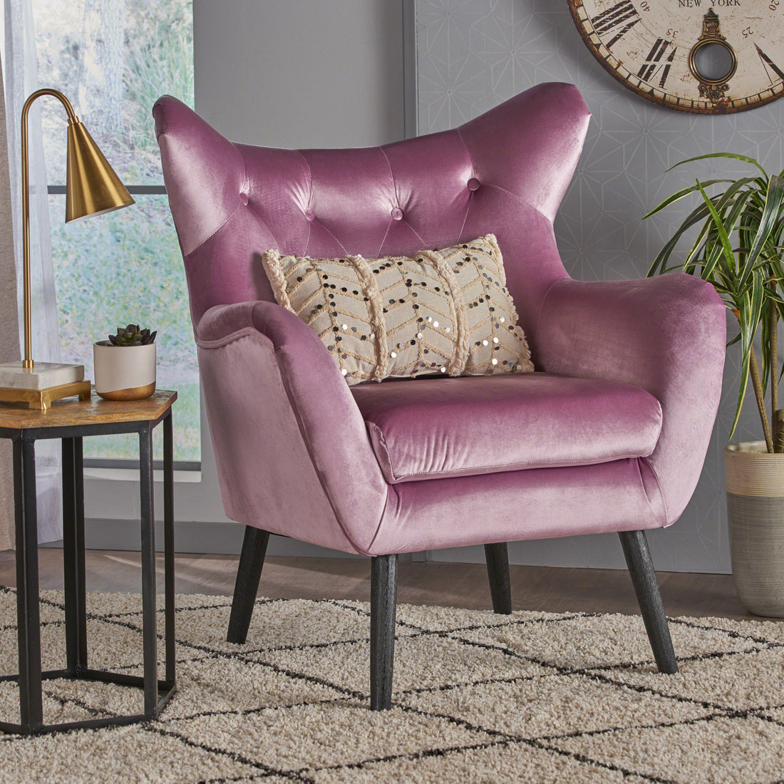 Arm Chair Lavender Velvet