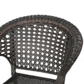 Figi Pe Wicker Fanback Stacking Chair,1Pc Brown Multi Iron