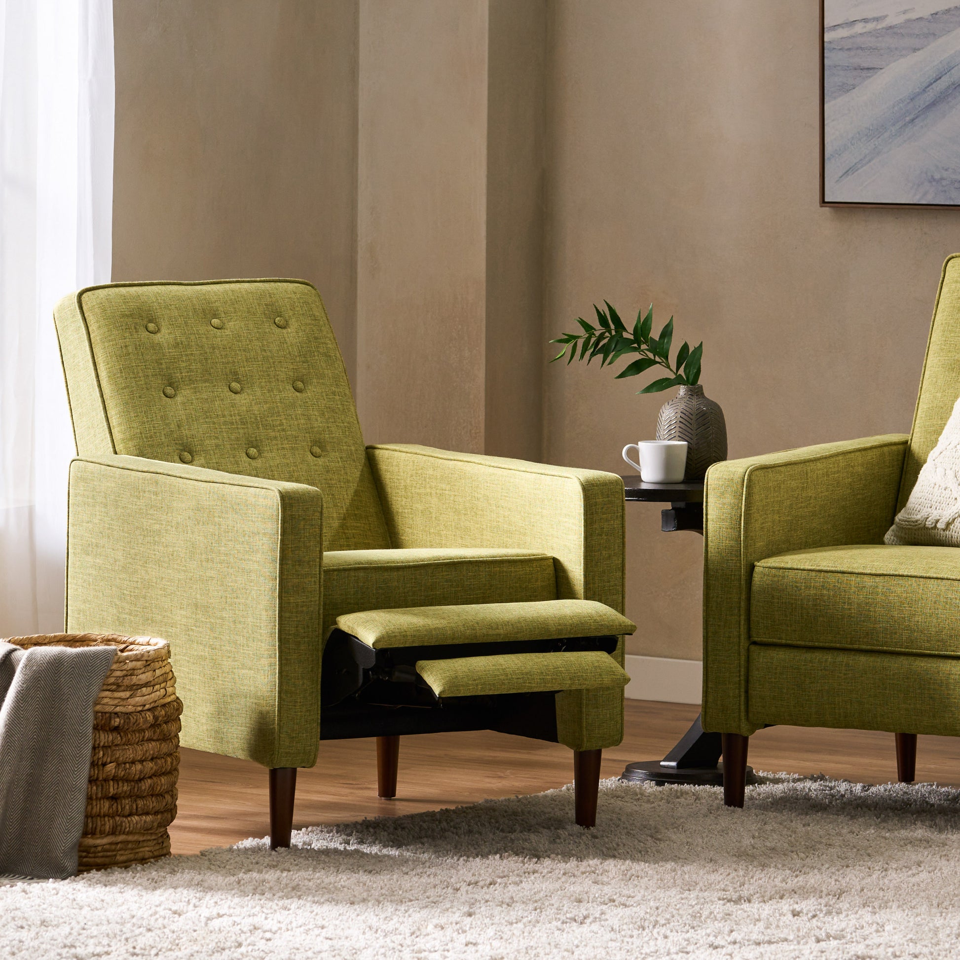 Recliner Green Fabric