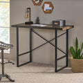 Counter Height Desk Wood Wood Metal