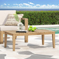 Acacia Wood Outdoor Coffee Table, Light Brown, 14'' H X 23.5'' W X 39.5'' L Brown Acacia Wood