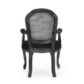 Dining Chair Black Wood Fabric