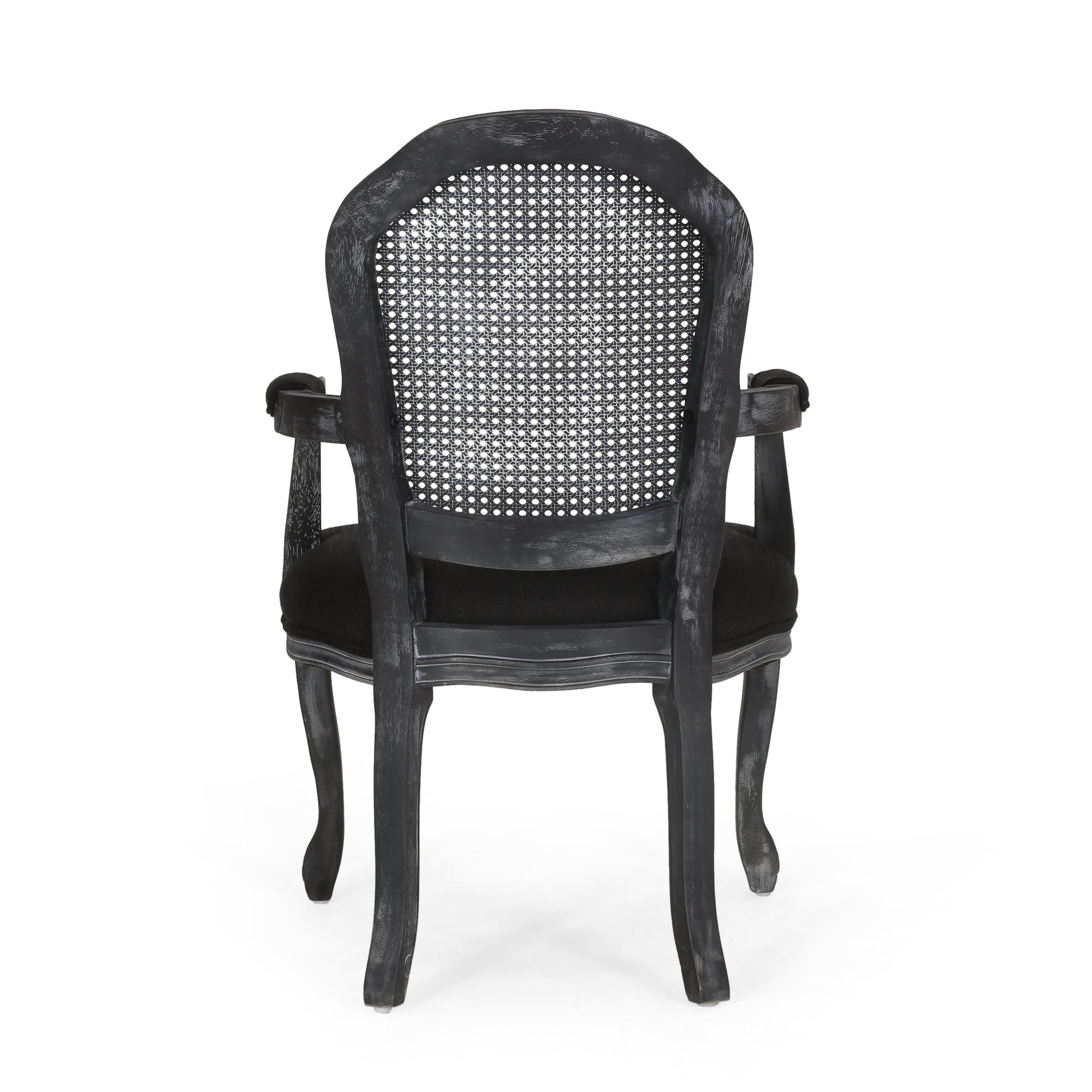 Dining Chair Black Wood Fabric