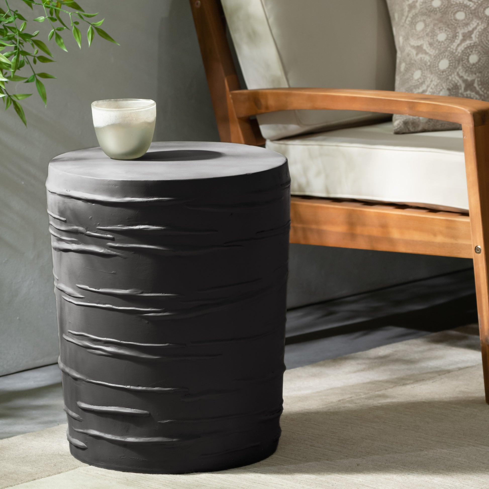 Birch 16 Mgo Side Table Black Concrete