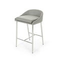 Counter Stool2Pcs Set Grey Fabric