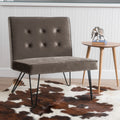 Chair Armless Modern Grey Velvet