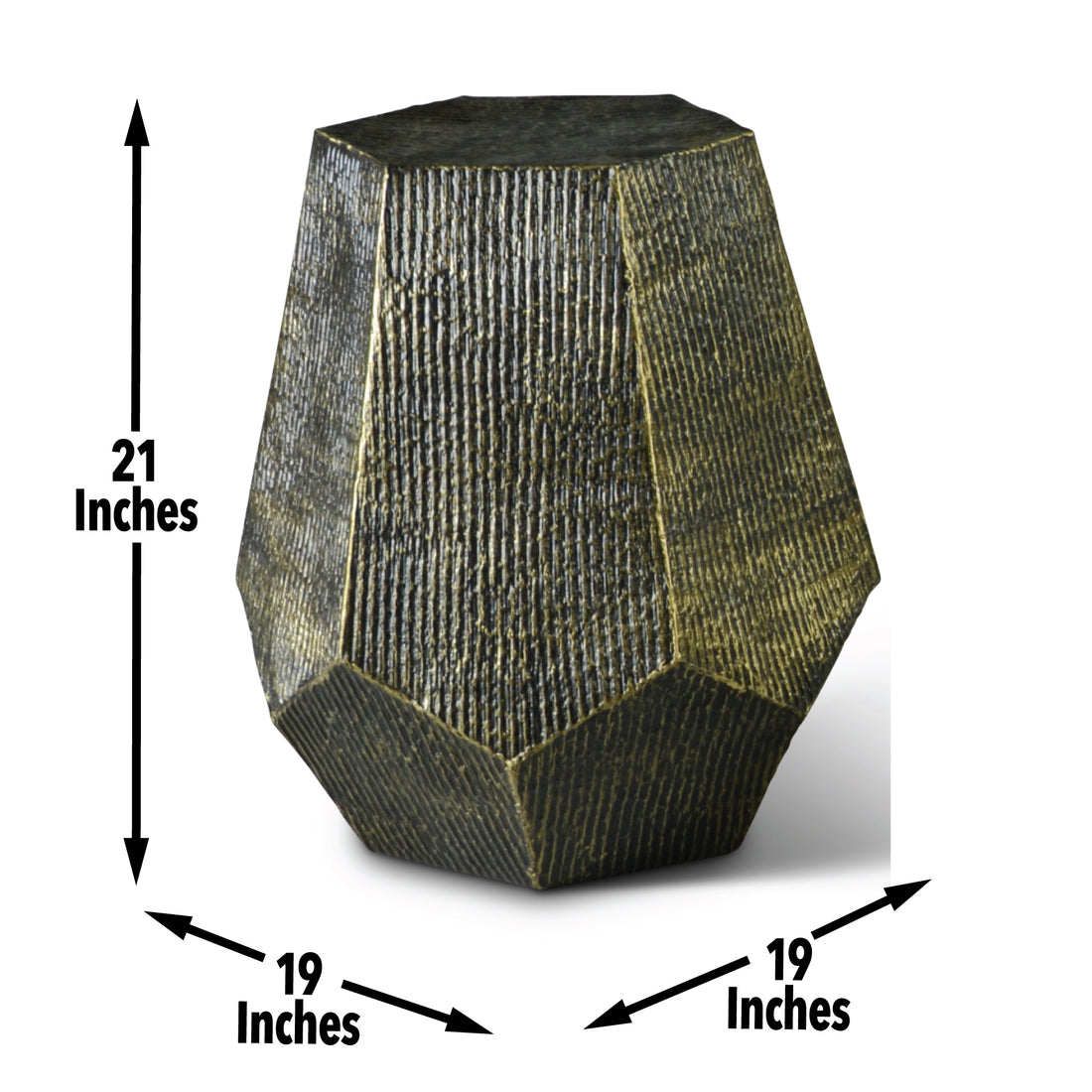 Donato Hexagon End Table Gold Gold Iron