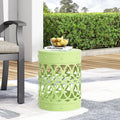 Metal End Table Large Green Iron