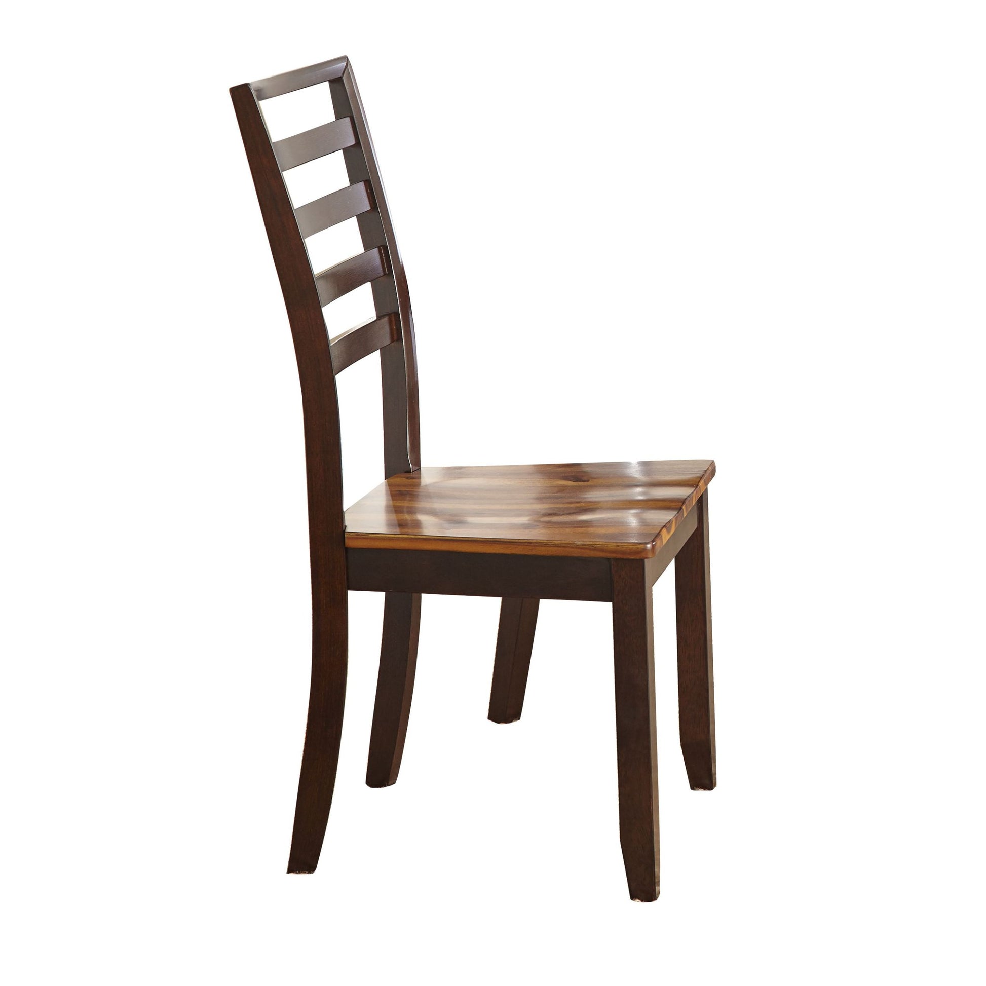 Captivating Side Chair Cordovan Cherry Finish, Ladder Back Optimal Comfort, Farmhouse Or Style Blending Environments, Set Of 2 Chairs Brown Espresso Dining Room Rectangular Transitional Side Chair Acacia Solid Wood Mdf