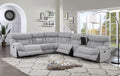 Park City 5 Piece Sectional Pearl Silver Silver White Fabric 6 Seat