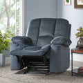 Luxurious Manual Recliner Chair In Silver With Skin Friendly Fabric And Dual Cup Holders Silver Fabric