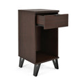 1 Drawer Tall End Table Walnut Mdf