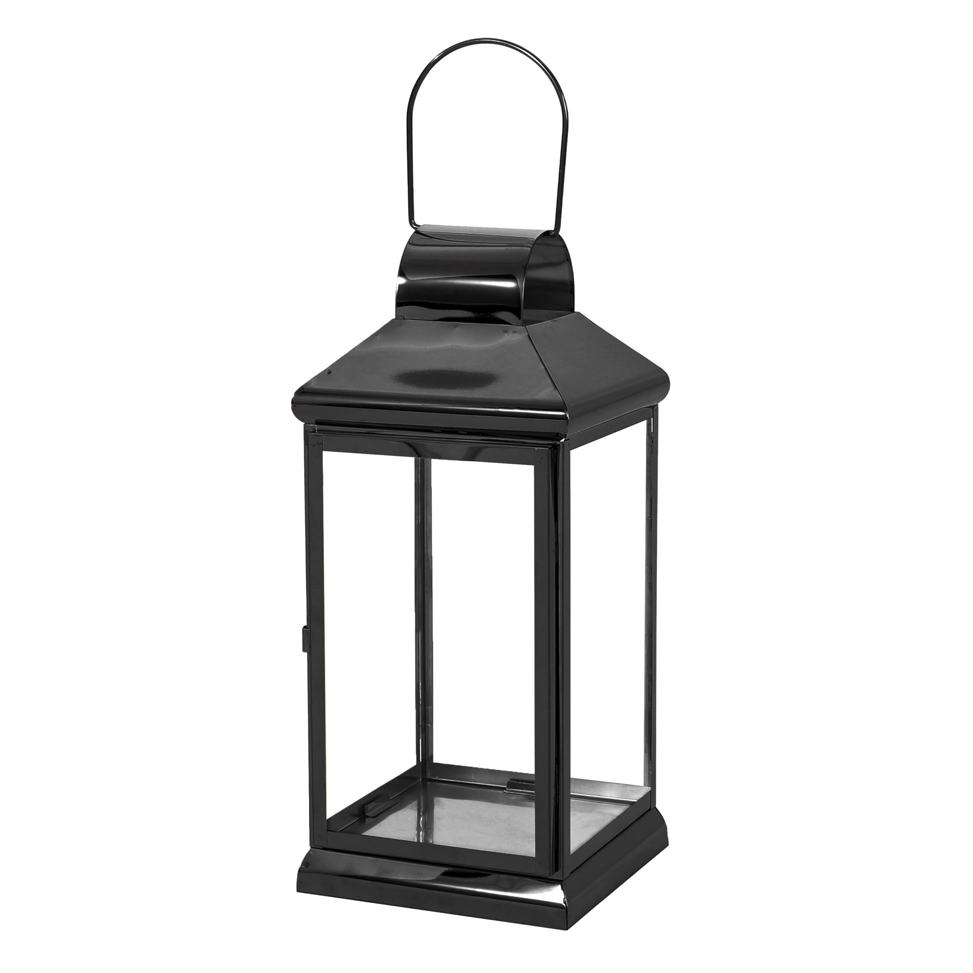 Walter 16"H Stainless Steel Lantern Black Stainless Steel