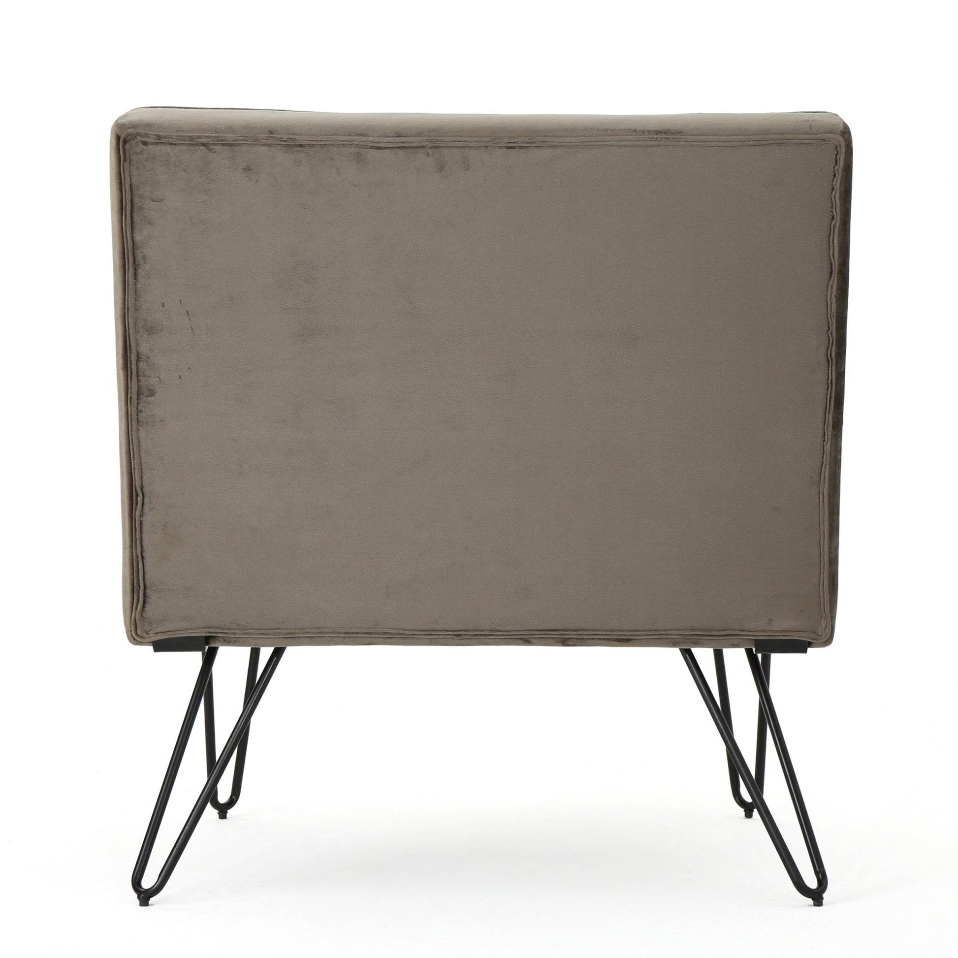 Chair Armless Modern Grey Velvet