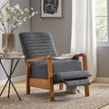 Fabric Wood Hand Recliner Charcoal Fabric