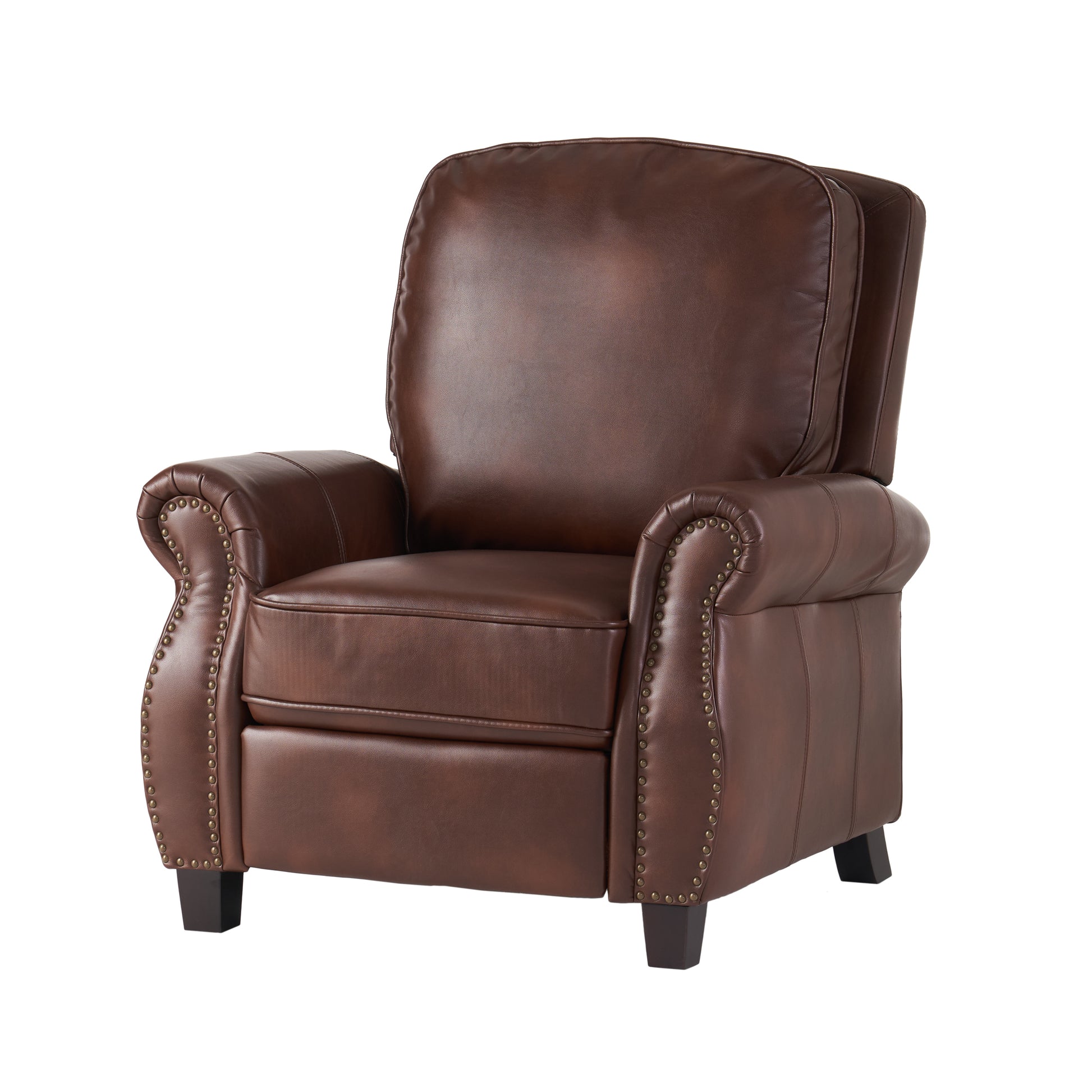 Push Rack Recliner Brown Pu