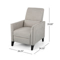 Push Back Recliner Light Grey Fabric