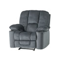 Luxurious Manual Recliner Chair In Silver With Skin Friendly Fabric And Dual Cup Holders Silver Fabric