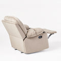 Luxurious Manual Recliner Chair In Coffee, Skin Friendly Fabric, Dual Cup Holders Coffee Fabric