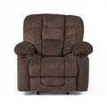 Luxurious Manual Recliner Chair In Chocolate With Skin Friendly Fabric And Dual Cup Holders Chocolate Fabric