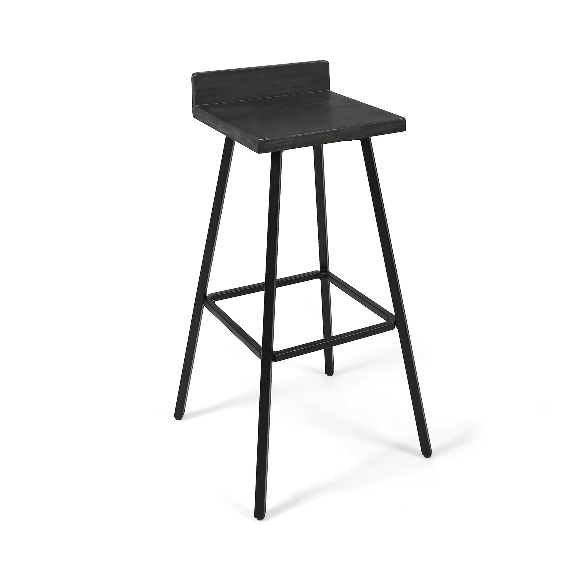 Jut Barstool Grey Black Acacia Wood