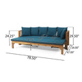 Long Beach Sofa Daybed Teak Pe Rattan Iron Waterproof Fabric