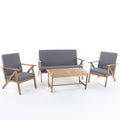 Panama 4Pc Chat Set Teak Wood Waterproof Fabric