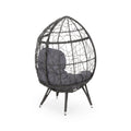Gianni Teardrop Chair Gray Pe Rattan Iron Waterproof Fabric