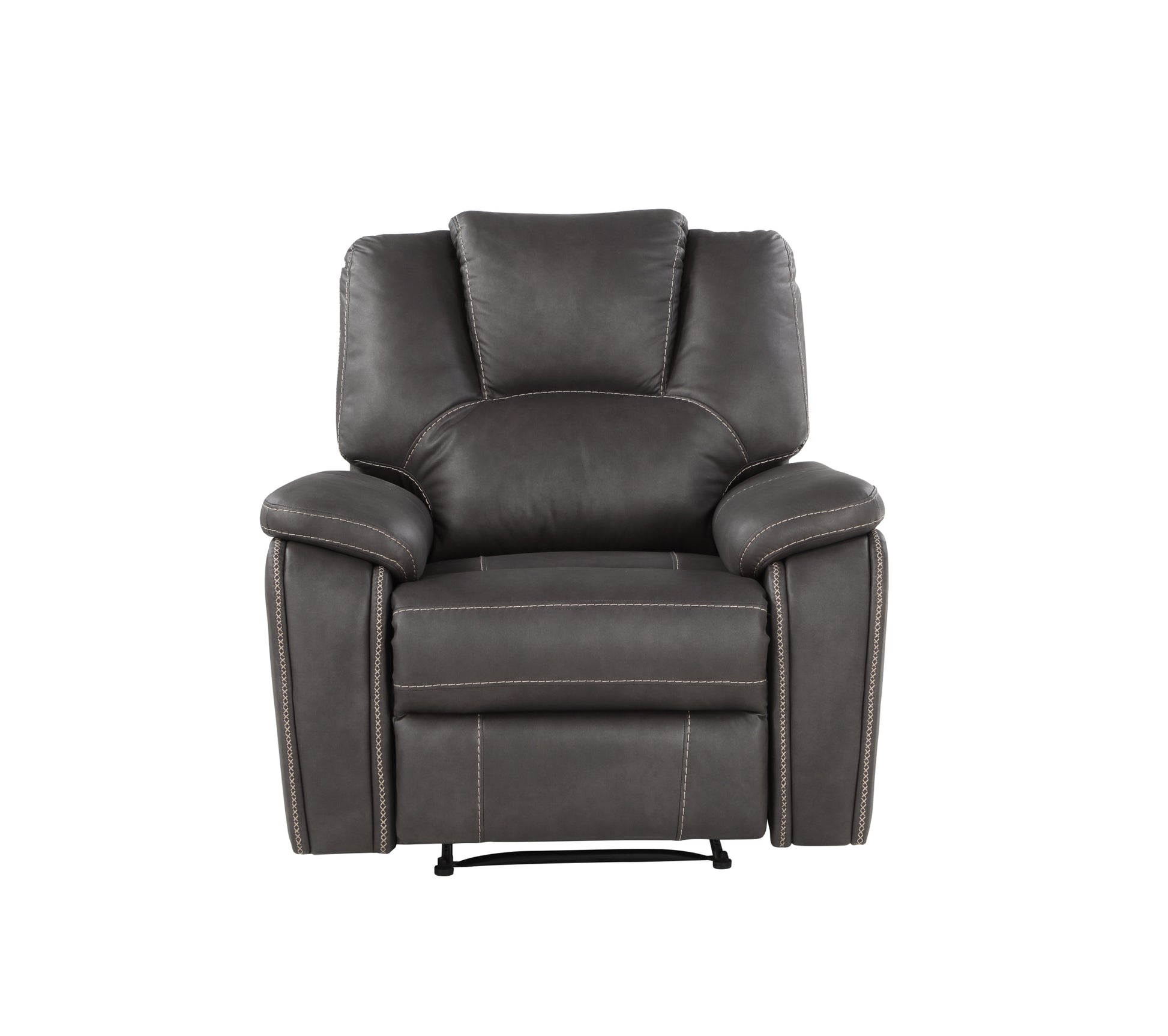 Katrine Charcoal Manual Chair Black Black Faux Leather