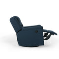 Glider Recliner With Swivel Navy Blue Fabric